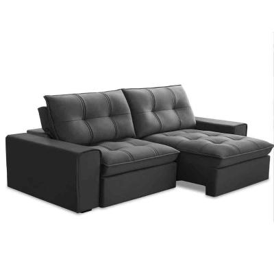 Sofá Retrátil Reclinável 3 Lugares 230Cm Argon F05 Veludo Grafite