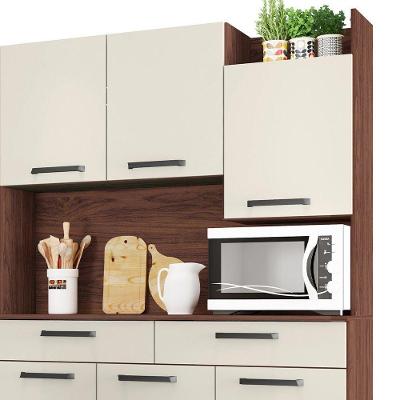 Armário De Cozinha Compacta 132cm Stella K02 Nogueira/off White - Mpozenato