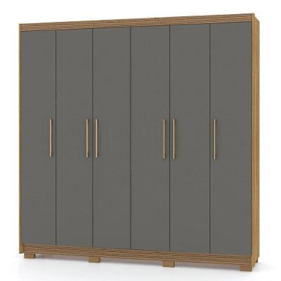 Guarda Roupa Casal 6 Portas 6 Gavetas 223cm Luko V02 Nature/alasca - Mpozenato