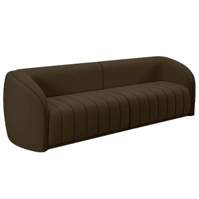 Sofá Living Decorativo 3 Lugares 292cm Meris M22 Veludo Marrom - Mpozenato