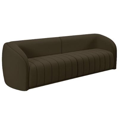 Sofá Living Decorativo 4 Lugares 332cm Meris M22 Veludo Marrom - Mpozenato