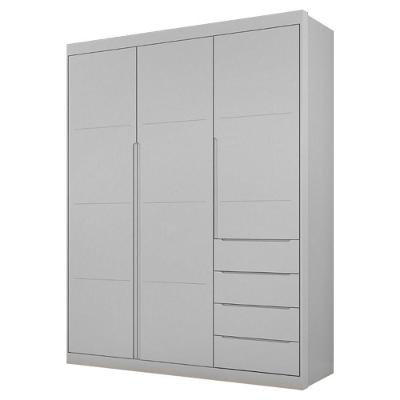 Guarda Roupa Infantil 3 Portas 4 Gavetas Lua P04 Cinza - Mpozenato