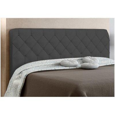 Cabeceira Box Casal 195cm Paris Amassado Cinza