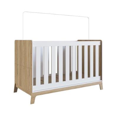 Berço 3 Em 1 Com Colchão Certificado Inmetro Favo De Mel 011 Itapuã/branco - Completa Móveis
