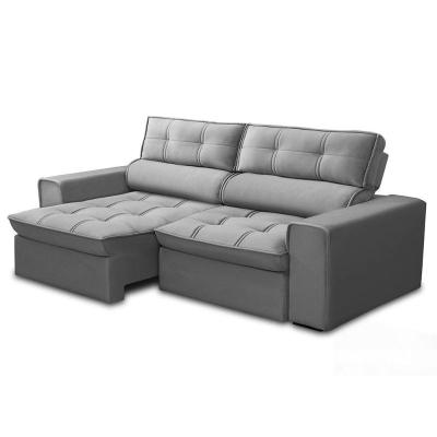 Sofá Retrátil Reclinável 3 Lugares 240Cm Blanches F05 Veludo Prata
