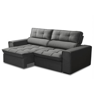 Sofá Retrátil Reclinável 3 Lugares 220Cm Blanches F05 Veludo Grafite