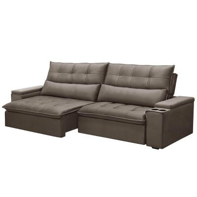 Sofá Retrátil Reclinável 3 Lugares 250Cm Moritz F05 Veludo Castor
