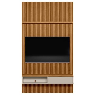 Painel Ripado Para Tv 60 Pol. Com Bancada 141Cm Prime Plus L06 Nature/Off White - Mpozenato