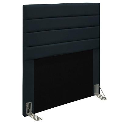Cabeceira Cama Box Solteiro 90cm Rubi D10 Suede Preto
