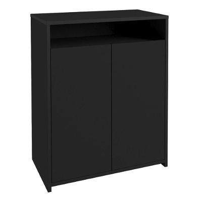 Balcão Home Office 2 Portas Mobile Cool Preto Artany