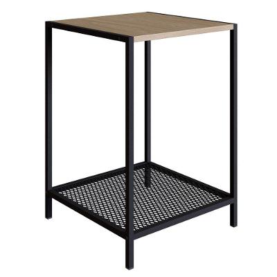 Mesa Lateral 1 Prateleira Estilo Industrial York Hanover/preto