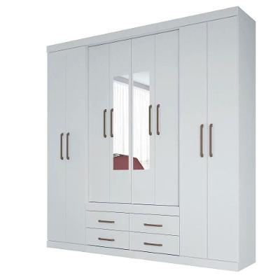 Guarda Roupa Casal 8 Portas 4 Gavetas 8.4 Branco