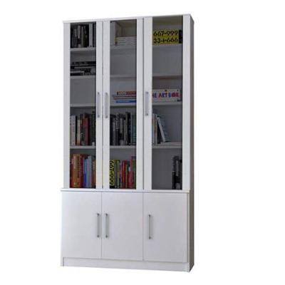 Estante Livreiro Multiuso 6 Portas Vidro Fumê Legend Branco