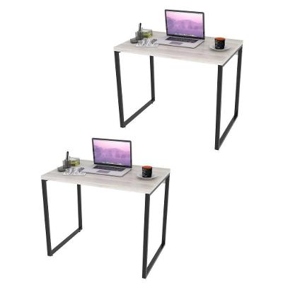 Kit 2 Mesas de Escritório 90cm Estilo Industrial Snow