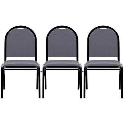 Kit 3 Cadeiras Hoteleiras Auditório Empilhável Sintético M23 Cinza - Mpozenato