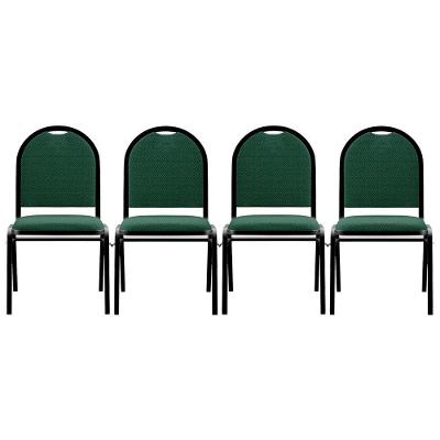 Kit 4 Cadeiras Hoteleiras Auditório Empilhável Linho M23 Verde - Mpozenato