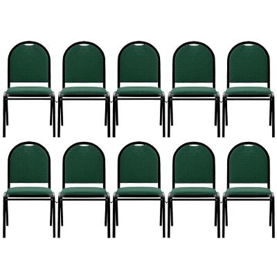 Kit 10 Cadeiras Hoteleiras Auditório Empilhável Linho M23 Verde - Mpozenato