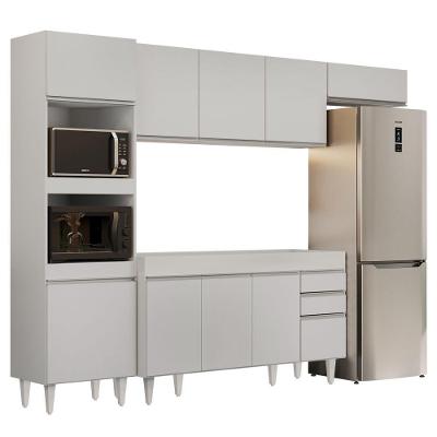 Armário De Cozinha Modulada 4 Peças Cp10 Balcão Sem Tampo Branco - Lumil