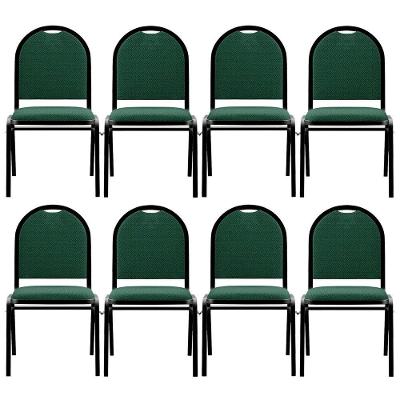 Kit 8 Cadeiras Hoteleiras Auditório Empilhável Linho M23 Verde - Mpozenato
