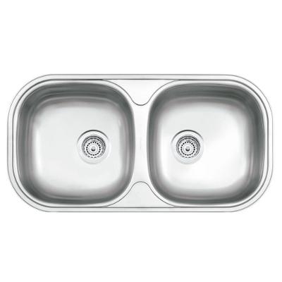 Cuba Dupla Retangular 2C 34 Bs Inox 78X39cm Prime Válvula 4,