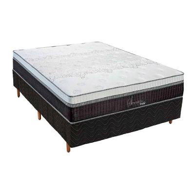 Cama Box Casal: Colchão Molas Polar Superlastic Serenatta + Base CRC Rústico Black(138x188)