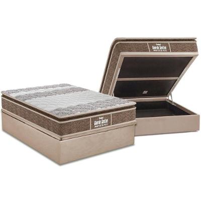 Cama Box Baú Casal: Colchão Anatômico Probel D33 / EP Guarda Costas PróIntense Plus + Base CRC Suede Clean(138x188)