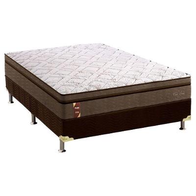 Cama Box Casal: Colchão Espuma Probel Visco Gel New Visco Guarda Costas + Base CRC Suede Brown(138x188)