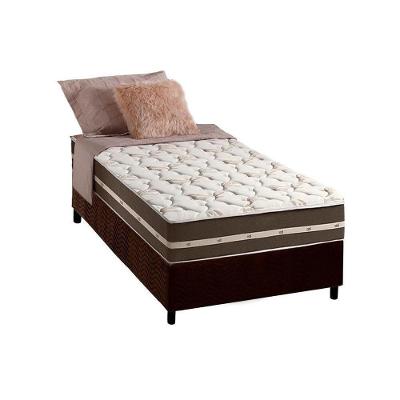 Cama Box Solteiro: Colchão Molas Anjos Superlastic Classic + Base CRC Suede Brown(88x188)