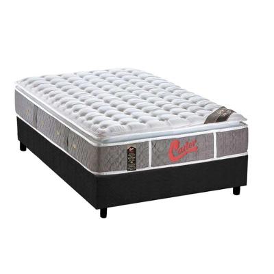 Cama Box Solteiro: Colchão Molas Pocket Ensacadas Castor   Light Stress Oxygen New One Face + Base CRC Suede Gray(88x188)