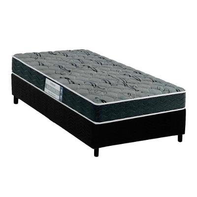 Cama Box Solteiro: Colchão Espuma D33 Probel ProDormir Advanced Mega Resistente + Base CRC Suede Black(88x188)