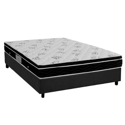Cama Box Viúva: Colchão Molas Bonnel Ortobom Nanolastic Physical Spring + Base CRC Suede Gray(128x188)