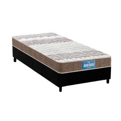 Cama Box Solteiro: Colchão Espuma D33 Probel /EP Anatômico Guarda Costas Próintense Double Face + Base CRC Suede Black(88x188)