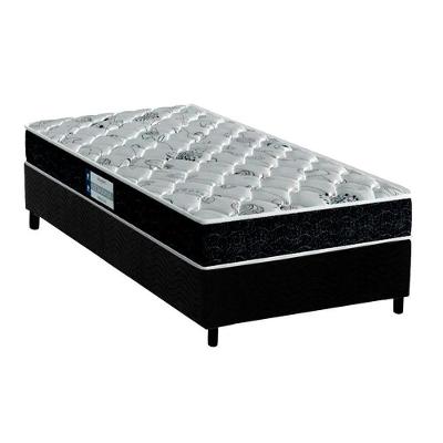 Cama Box Solteiro: Colchão Espuma Probel D45/EP Anatômico ProDormir  Advanced Tech2000 + Base CRC Suede Black(88x188)