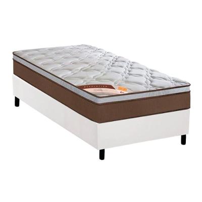 Cama Box Solteiro: Colchão Molas Castor Pocket Revolution + Base CRC Courano White(88x188)