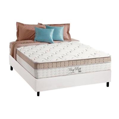Cama Box Casal: Colchão Molas Anjos Superlastic King Best + Base CRC Courano White(138x188)
