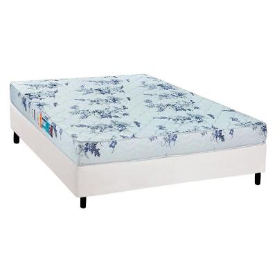 Cama Box Casal: Colchão Espuma Luckspuma D28 Celebrity + Base CRC Courano White(138x188)