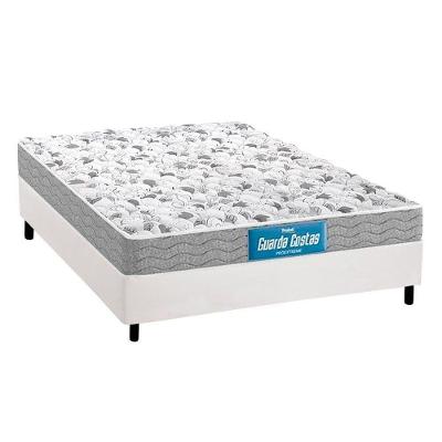 Cama Box Casal: Colchão Espuma Probel D45/EP Guarda Costas Próextreme Double Face + Base CRC Courano White(138x188)