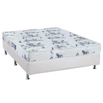 Cama Box Casal: Colchão Espuma Luckspuma D28 Celebrity + Base CRC Courano White(138x188)