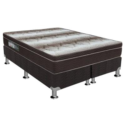 Cama Box Queen: Colchão Ortopédico Ortobom Light OrtoPillow + Base CRC Courano Black(158x198)