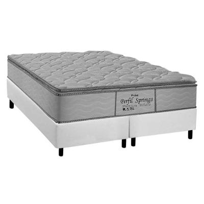 Cama Box Queen: Colchão Molas Probel MasterPocket Perfil Springs Premium White + Base CRC Courano White(158x198)