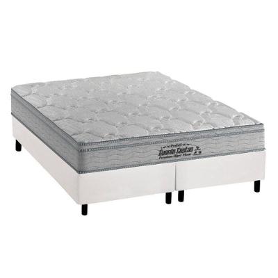 Cama Box Queen: Colchão Espuma Probel D40 Guarda Costas Premium Hiper Firme + Base CRC Courano White(158x198)