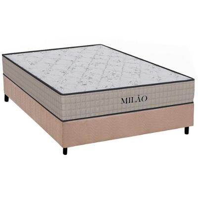 Cama Box Casal: Colchão Espuma Orthoflex D33 Milão + Base CRC Suede Clean(138x188)