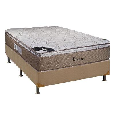 Cama Box Casal: Colchão Molas Ensacadas Luckspuma MasterPocket Platinum New + Base CRC Suede Clean(138x188)