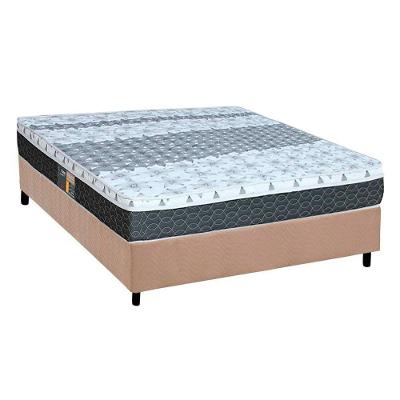 Cama Box Casal: Colchão Molas Castor Bonnel System Class + Base CRC Suede Bege(138x188)