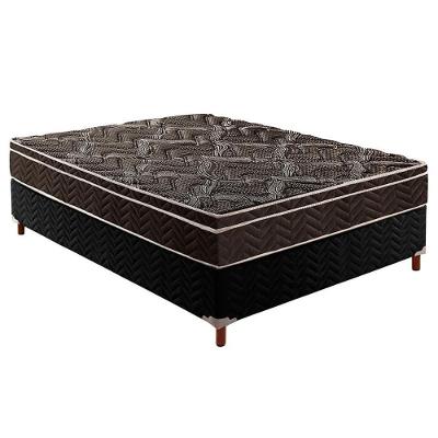 Cama Box Casal: Colchão Ortopédico Paropas D28/EP Pasquale + Base CRC Rústico Black(138x188)