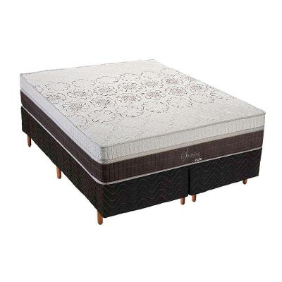 Cama Box Queen: Colchão Molas MasterPocket Ensacadas Polar   Sporting + Base CRC Rústico Black(158x198)