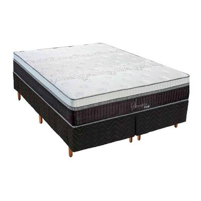 Cama Box Queen: Colchão Molas Polar Superlastic Serenatta + Base CRC Rústico Black(158x198)