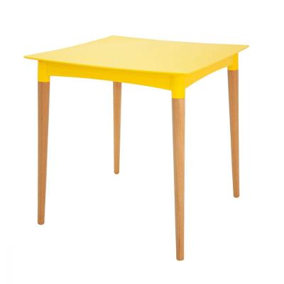 Mesa Tramontina Diana 70x70cm Amarelo Pernas de Madeira