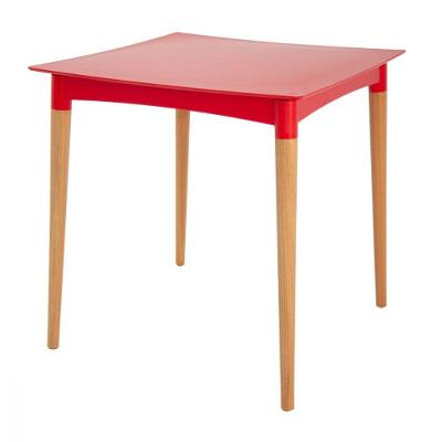 Mesa Tramontina Diana 70x70cm Vermelho Pernas de Madeira