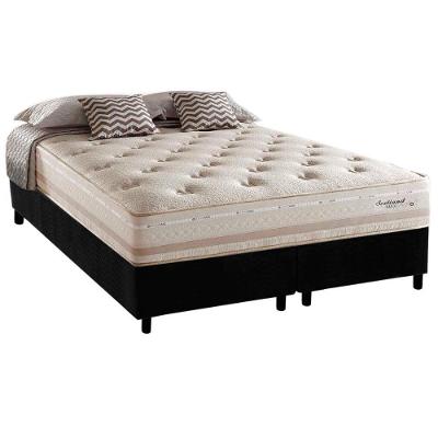 Cama Box King: Colchão Molas Herval Maxspring Scotland + Base Crc Suede Black(193X203)